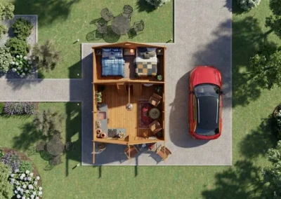 Casa de Madera con Buhardilla Lareda 26,8 m² | DSAVIA