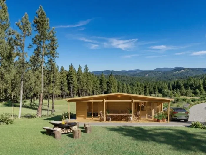 Casa de Madera con Porche