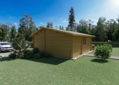 Casa de madera moderna con garaje integrado en entorno natural - DSAVIA