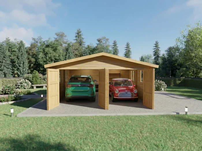 Garaje de Madera para dos coches